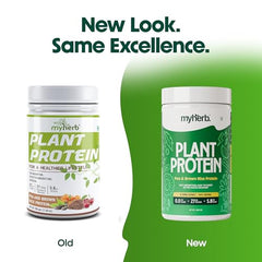 MYHERB Plant Protein Powder | Pea And Brown Rice Protein Powder | Vegan High Protein Powder | 27 gm Protien,21 Vital,6 gm BCCAs |Sugar Free|For Men,Women (500 g (Pack of 1), Chocolate)
