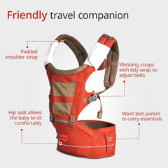 LuvLap Royal Hip Seat Baby Carrier with 4 Carry Positions, Baby Carrier with Hip seat for 6 to 24 Months Baby, Adjustable New-Born to Toddler Carrier, Max Weight Up to 15 Kgs (Black)