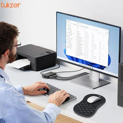 Tukzer Gel Mouse Pad Wrist Rest Memory-Foam Ergonomic Mousepad| Cushion Wrist Support & Pain Relief| Suitable for Gaming, Computer, Laptop, Home & Office Non-Slip Rubber Base (Grey)