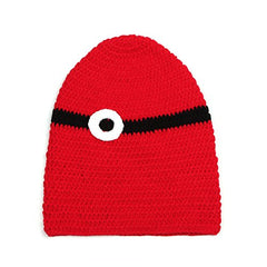 MOMISY Newborn Baby Photography Prop Crochet Costume 2 Pcs Handmade Knitted Hat Sleep Bag Photographic Prop Outfit for Baby - Red and White
