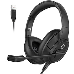 EH2 Black Headset with ENC, Over- Ear Computer Headphones for Professional Calling, Call Centre and Work from Home WFH