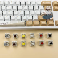 Zjmehty Gateron G Pro3.0 White Switches for Mechanical Keyboard,3-Pin 38gf Linear/Pre-Lubed/Pin-Enhanced Switches(108pcs,White,3-Pin)