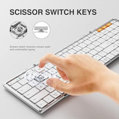 ProtoArc Foldable Bluetooth Keyboard, XK01 Full Size Folding Wireless Keyboard with Number Pad, Portable Travel Keyboard for Windows iOS Android Tablets, Laptops, iPad