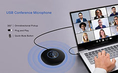 Audio Array Wireless Conference Microphone with Speaker | Bluetooth, USB & 4 Mics | 360° Pickup Upto 4M | Noise Reduction & Enhanced Voice | Portable Speakerphone for Video Calls/Zoom Meeting | AM-W45