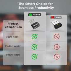 Sounce USB Mouse Jiggler & Auto Clicker | Undetectable Cursor Shaker & Vibration Device | Plug & Play | 1 Click/Sec in Auto Clicker Mode | Compatible with Windows & Linux | Black