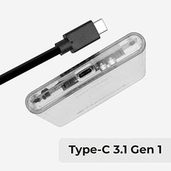 Zebronics 2.5" SSD/HDD Enclosure, Max. 4TB Storage, Upto 5Gbps Transfer Speed, Tool-Free Slide Design, USB to Micro B Connector, Windows, Mac, Linux Support, Transparent Case (CSH101)