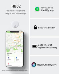 Reyke Air Tracker Tag for iOS, Pair with Apple Find My App, Tracking Device for Luggage, Keys, Backpack, Wallet, IP67 Waterproof, Replaceable Battery, White