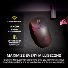 Corsair Sabre v2 PRO Ultralight FPS Wireless Gaming Mouse – 33,000 DPI, 36g Weight, 8,000Hz Hyper-Polling, Mechanical Switches, Up to 70-Hour Wireless Battery Life, Web Hub – White