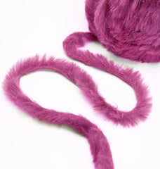 Crochet Soft Fluffy Fur Yarn Pink Chunky Polyester Plush Fur Eyelash