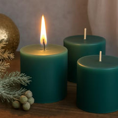 Pure Source India Paraffin Wax Scented Pillar Candles for Home Decor Smokeless & Dripless Candle (Rose - Red) Set of 3.