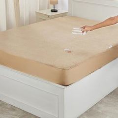 Amazon Brand - Solimo Water Resistant Polyester Mattress Protector, Single Bed Size (72x36 inch), Coffee