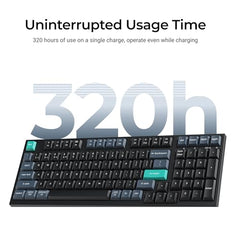 Keychron B35 Wireless Keyboard, 2.4 GHz/Bluetooth 96% Layout Keyboard with Numeric Keypad Silent Typing Launcher Support Ergonomic Angle Compatible for Mac Windows Linux