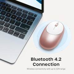 SATECHI M1 Wireless Bluetooth Mouse, USB-C Rechargeable, Compact, Silver