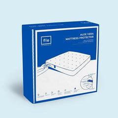 Flo Aloe Vera Infused Mattress Protector - Waterproof & Washable | 100% Cotton | Mattress Cover in Grey Color (King Size, 84x84 Inches)