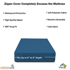 HOMEKART Premium Cotton 220TC 78 x 72 x 8 King Size Double Bed Mattress Cover Protector with Zip/Chain|Provides All Around Protection - 1 pc Multicolor (Grey, 78 x 72 x 8)