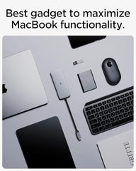 Spigen 4-in-1 USB-C Hub for MacBook Neo/Air/Pro and Laptops - Black