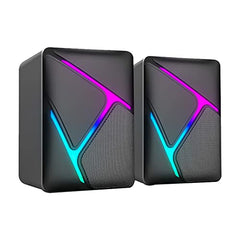 Ant Esports GS170 Gaming Speaker for PC, Stereo 2.0 USB Powered Desktop Speaker with 3.5 mm Aux-in, in-line Volume Control, RGB LED Lights Mini Multimedia Speakers for PC, Laptop, Tablet, Cellphone