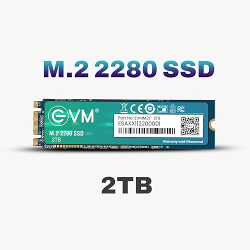 EVM 1TB M.2 SATA SSD 2280 | Internal SSD | Up to 550MB/s Read 370MB/s Write | Laptop Desktop Upgrade Storage | 5 Year Warranty (EVMM2/1TB)