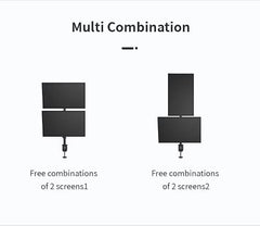 Gitru Quad Monitor Desk Mount, Free Stand for 4 Screens 14-27 Inch, VESA 75x75mm, 100x100mm, C Clamp Type