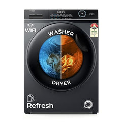 Haier 10Kg, 5 Star, AI Smart Wash, Hygiene Refresh with Inbuilt heater, 525 mm Super Drum, Direct Motion Motor, WiFi Fully Automatic Front Load Washer (EFL120-DM14IEIS8U1 | Dark Jade Silver)