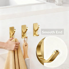 iSTAR Self Adhesive Wall Hook Heavy Duty Metal Stick-On Door Hanger Hook for Hanging Towel, Purse, Robe, Backpack, Jacket, Clothes, Bags - Wall Hooks Set for Bathroom & Kitchen (Pack of 4) (Rose Gold)