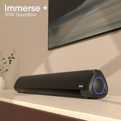 iGear Immerse+ 30W Bluetooth Soundbar Speaker | Heavy Bass, TWS Function, 4 Hrs+ Playback | BT v5.3, FM, Micro SD, USB & AUX | Mini Bluetooth Speaker, Sound bar for TV, Phone/Laptop/Projectors (Black)