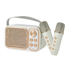 Toreto 20W Retro Karaoke Bluetooth Speaker with Dual Wireless Mic