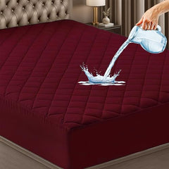 GADDA CO 100% Waterproof Premium Cotton Feel Mattress Protector King Size 78x72 Inch|Ultra Soft Breathable & Fitted Bed Protector Terry Cover Double Bed (6.5x6 feet, Fits 10 Inches, Grey)