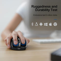 TECKNET Wireless Mouse, BT 5.0/2.4G, Rechargeable 6-DPI Silent, Grey