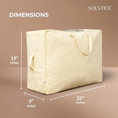 SOLSTICE Extra Large Cotton Canvas Blanket Storage Bags with Zipper, 4 Handles & Window | for Saree, Pillows, Blankets, Rajai & Seasonal Clothes as Wardrobe Organizer and Under Bed Storage | Pack of 2