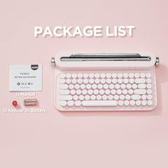 YUNZII ACTTO B303 Wireless Typewriter Keyboard, Retro Bluetooth Aesthetic Keyboard with Integrated Stand for Multi-Device (B303, Midnight)