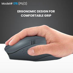 Prodot PS2 Plug & Play Ergonomic Wired Mouse I High Resolution 1000 DPI Optical Sensor I 5M Key Press Life & Clickable Scroll Wheel I 1 Year Warranty I Works with Windows, iOS, Linux