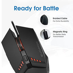 EvoFox Shadow X Pro Wireless Gaming Mouse Tri-Mode Rechargeable | BT, USB 2.4G & Wired, S203 Sensor, 1000Hz Polling Rate, 6400 DPI, RGB Lighting, 6 Programmable Buttons, Software Support