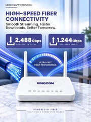 UBIQCOM UB5021GV XPON ONT Optical Network Terminal, 1GE + 1 POTS, GPON Fiber Broadband Modem with VoIP Voice Support, SC/UPC Connector, FTTH ONT for Home & SOHO Users