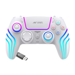 Ant Esports GP400 RGB 3-Mode Wireless Gaming Controller,1000Hz HallSense Precision Joysticks|PC,PS4,Android, iOS, Steam Deck & Switch |Bluetooth & 2.4GHz Wireless| Dual Vibration |Motion Control|White