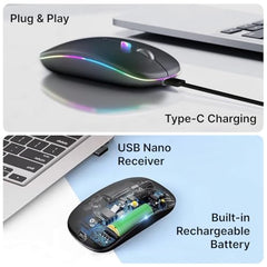 pTron Flick M12 Wired USB Mouse with 4 Buttons, 1600 DPI Optical Sensor, Precision Tracking, RGB Lights, 4 Adjustable DPI, Plug & Play Use, Ergonomic Design, for Windows OS (Black)