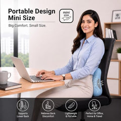 Grin Health Mini Back Support Cushion for Lumbar Support & Back Pain Relief, Backrest for Car Seat, Lower Back Cushion for Office Chair, Driving, Travel Backrest Pillow