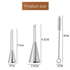 SYGA Cream Icing Piping Nozzle Tip, 2 Pack Puff Nozzle Tip Stainless Steel Nozzle Cream Puff Cake Decor Tool with Cleaning Brush