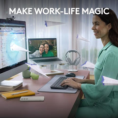 Logitech MK950 Signature Slim Wireless Keyboard and Mouse Combo, Sleek Design, Quiet Typing and Clicking, Switch Across Three Devices, Bluetooth, Multi-OS, Works with Windows and Mac - White