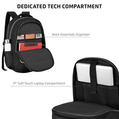 Safari Omega spacious/large laptop backpack with Raincover, college bag, travel bag for men and women, Black, 30 Litre