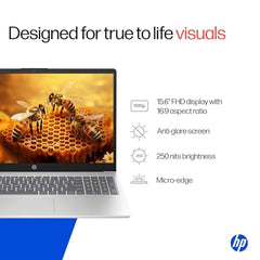 HP 15 Smartchoice, AMD Ryzen 3 7320U (8GB LPDDR5, 512GB SSD) FHD, Anti-Glare, Micro-Edge, 15.6''/39.6cm, Win11, M365 Basic(1yr)* Office24, Silver, 1.59kg, fc0500AU, FHD Camera w/Privacy Shutter Laptop