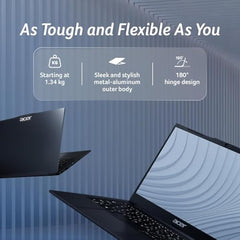 Acer TravelLite Thin Laptop AMD Ryzen 5 7430U (6-Core) |8GB RAM, 512GB SSD | 14" Full HD Anti-Glare Display |Privacy Shutter| Windows 11| MS Office | Metal Body | 1.34Kg | Black | 30 Months Warranty