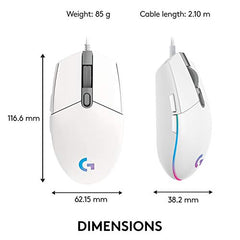 Logitech G102 Light Sync Gaming Mouse with Customizable RGB Lighting, 6 Programmable Buttons, Gaming Grade Sensor, 8K DPI Tracking,16.8mn Color, Light Weight - Black