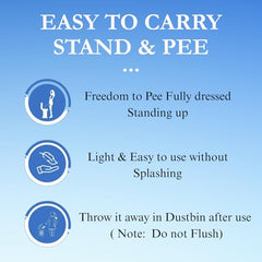 FLOH Disposable Stand and Pee Funnel for Women | Female Urination Device | Portable Female Urine Funnel | Easy to Use & Leak-Resistant | For Travel, Camping & Public Toilets | Pack of 20