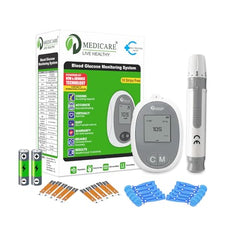 D MEDICARE® Glucometer Kit for Blood Sugar Testing | Accurate Results, No Coding Technology | Includes 10 Free Test Strips, 10 Lancets & 1 Lancing Device