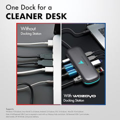 Type C 14 in 1 Wozoyo Docking Station, PD 100W, 2X4K@60Hz HDMI,4K DisplayPort, 2XType-C 10Gbps, USB 10Gbps, Gigabit Ethernet, AUX Port,Universally Compatible Thunderbolt 4,macOS,Windows,Android & iOS