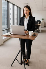 eStand Height Adjustable Multipurpose Table for Seating and Standing Posture(Straight Height Adjustable Table, Black, 72-112 Cms)