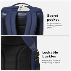 MOKOBARA Transit Backpack | Fits Laptop Up To 16 Inch, 30L Capacity, Water-Resistant Polyester, Vegan Leather Trims | Money Moves, Black