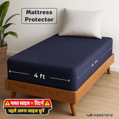 Vastrora 100% Waterproof Mattress Protector Queen Size 5x6 Ft | 60x72 in | Pee & Urine Proof Mattress Cover | Elastic All-Around | Terry Cotton Fitted Bed Cover | Noiseless, Breathable Bed Protector