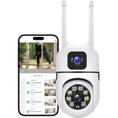 Vexcrion 360° WiFi Smart Security Camera with Dual Lens, 2-Way Audio, Night Vision, Motion Detection, Mobile App Remote View, Home CCTV Camera